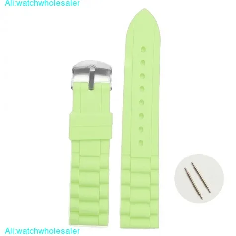 20mm Nice Light Green Silicone Jelly Rubber Unisex Watch Band Straps WB1002B20JB