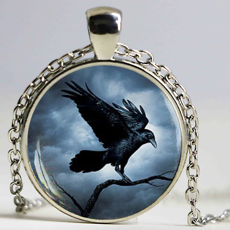 

Steampunk Raven Necklace For Women 2017 Gothic Crow Pocket pendant Necklace Bird Pendant