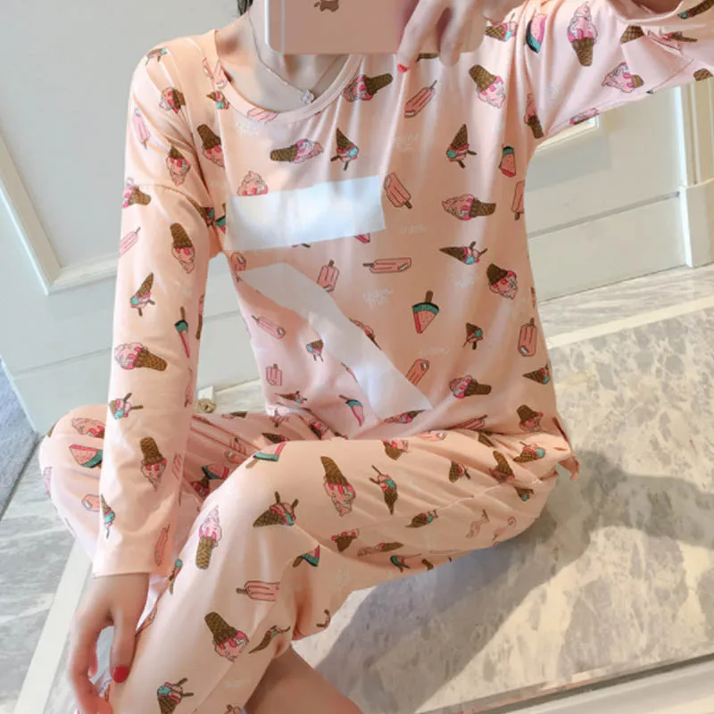 FL017C каваи мультфильм розовый пижамы Пижама Mujer пижамный комплект кигуруми