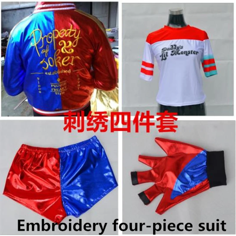 Halloween Cosplay Suicide Squad Harry Quin Role-Playing Costume Harry Quinn Jacket T-Shirt Shorts Multi-Piece Full Set Of Access