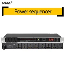 Professional stage 8/10 way power sequencer socket sequencer voltage display independent switch SR-320