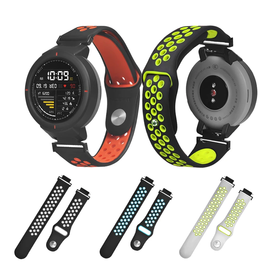 

Silicone Double Color Watchband Strap for Huami Amazfit Verge 3 Smart Watch Coloful Band for Amazfit Verge 3 Watch Strap