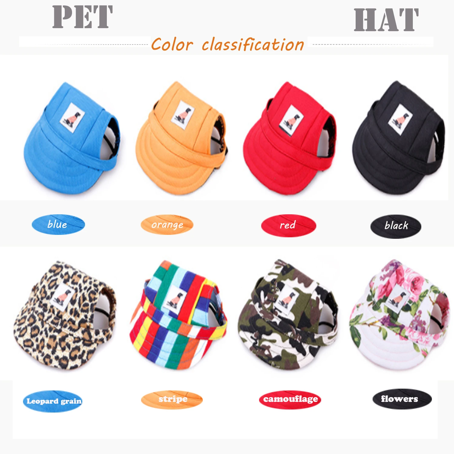 

2019 Pet Dog Cute Print Cap Baseball Hat Small Dog Outdoor Hat Pet grooming dog hat Pets accessories for dogs cats