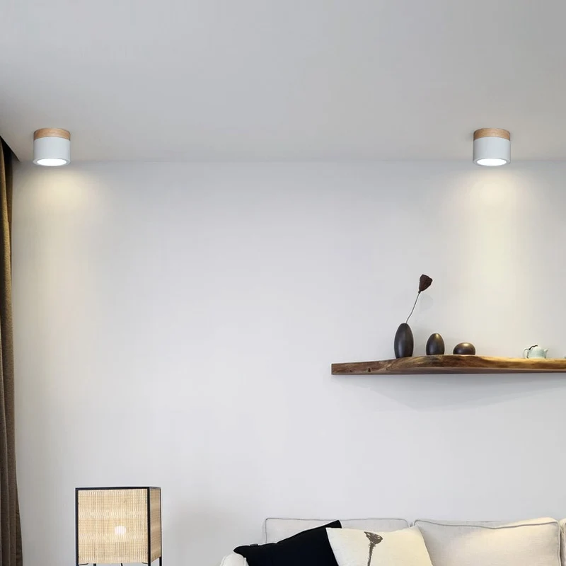 Nordic Minimalist Style Ceiling Lights Modern Wooden Ceiling Lamp for Living Room Bedroom Corridor Cafe Bar Light Iron Lighting (3)