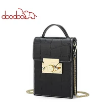 DOODOO Марка Для женщин плеча Crossbody Сумки женские Крокодил текстуры шаблон телефона 2018 цепь Женская Курьерские сумки 2 цвета