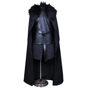 

Game of Thrones Jon Snow Cosplay Fancy Costume Men Fur Cloak Jacket Coats Outfits Robe Home Decoration Accessories