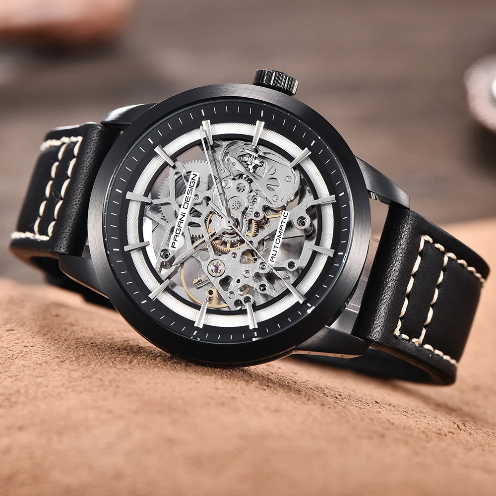 PAGANI Marque Creux кожаный Les loisirs Hommes de Montres De роскошные механические часы Montre homme Nouveau Relogio Masculino