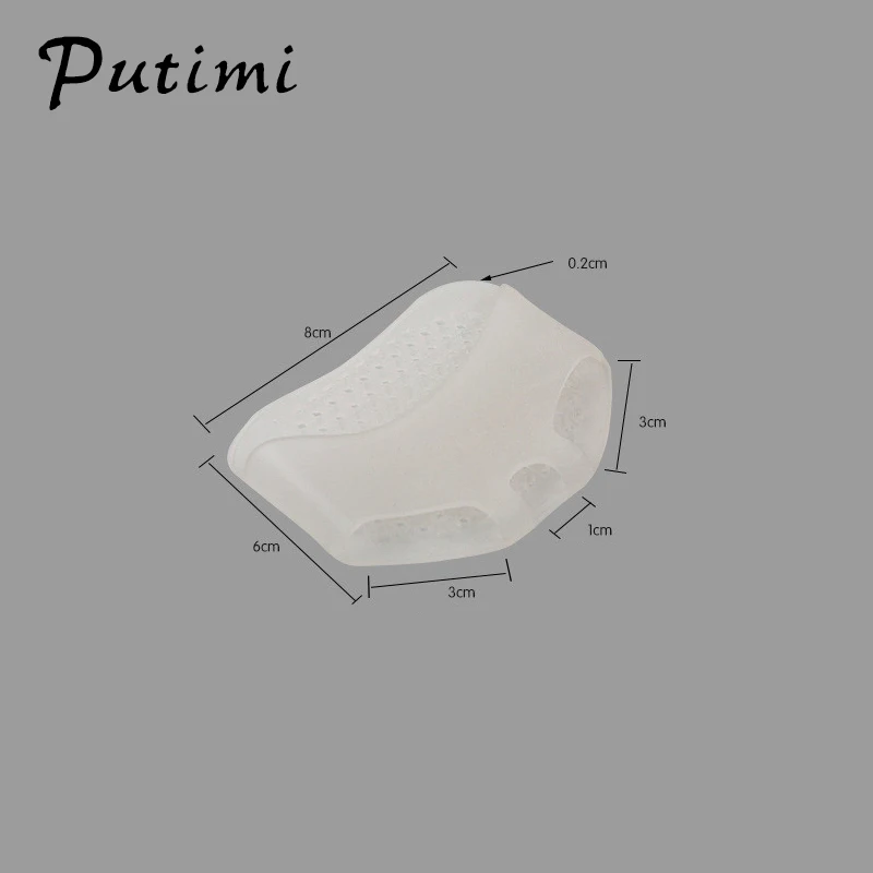 PUTIMI 2 PCS Soft Silicone Gel Insoles Bunion Corrector Breathable Hole Transparent Forefoot Pads Gel Feet Care Pedicure Tools