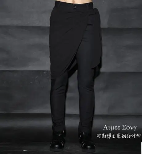 M-6XL г. мужские брюки больших размеров новые дизайнерские брюки для отдыха в Корейском стиле модные штаны Harlan - Цвет: black