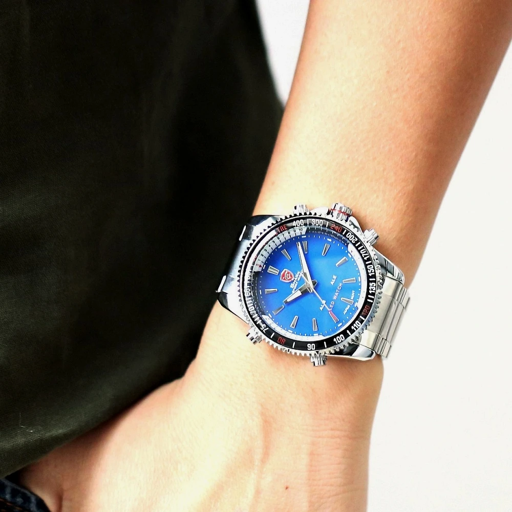 Mako SHARK Sport Watch Luxury Blue Men's Digital LED Date Alarm Military Electronics Steel Strap Wrist Watches Hot Clock /SH002 Mako SHARK Sport Watch Luxury Blue Men's Digital LED Date Alarm Military Electronics Steel Strap Wrist Watches Hot Clock /SH002