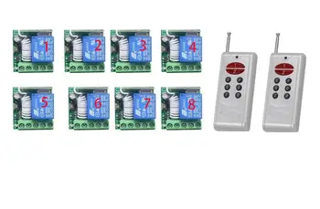 

wholesale 8pcs 433.92Mhz/315 DC 12V Universal Wireless Remote Control Switch 1CH relay Receiver Module and RF Transmitter