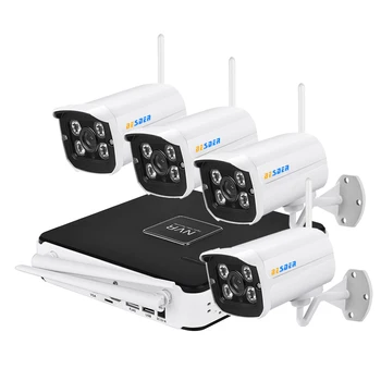 

BESDER Wireless Plug & Play 960P Wifi Camera CCTV Surveillance System 4 Pcs Wifi Security Bullet Camera & Wifi NVR 4CH Kit