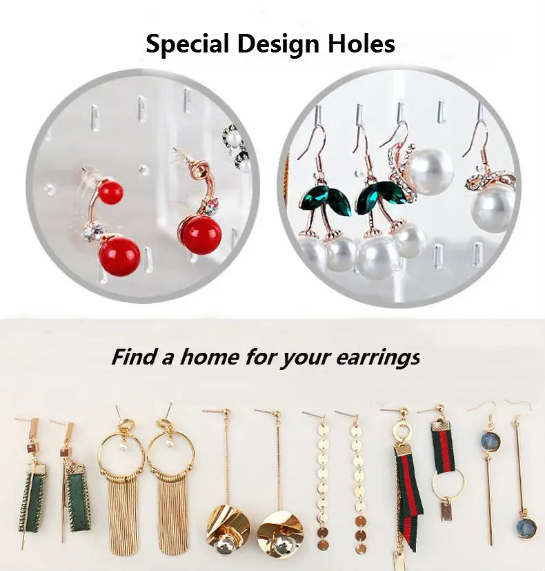 New Fasion PS Material Jewelry Display Holds Up Earrings Earring Holder And Jewelry Organizer Earring Showcase Stand Box