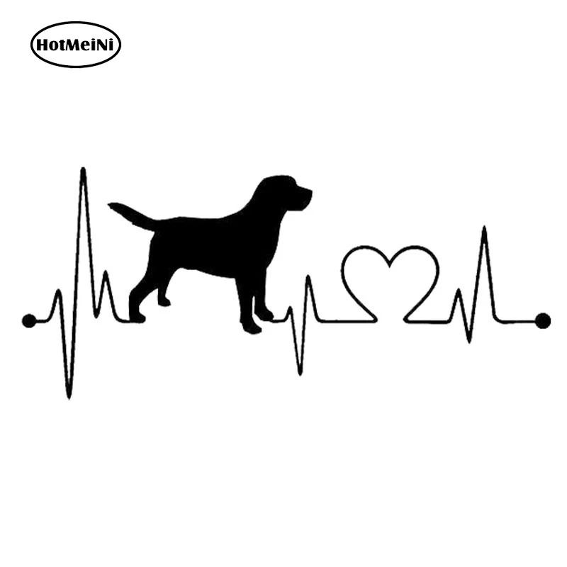 HotMeiNi 17.8*7.8CM Labrador Retriever Heartbeat Love JDM Car Sticker oem car window Vinyl sticker Black/Silver exc 13 color | Автомобили