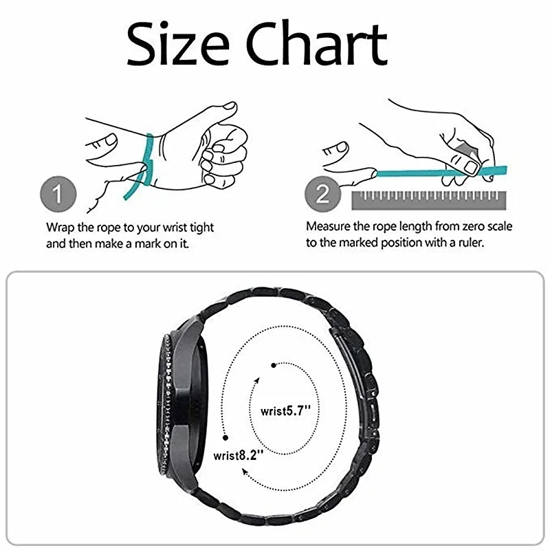 22 мм ремешок для часов из нержавеющей стали Huawei Watch GT /Galaxy watch 46 Gear S3 Frontier Classic Amazift