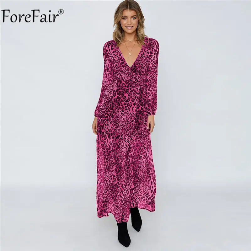 Платье ForeFair женское длинное с длинным рукавом шифоновая Повседневная элегантная