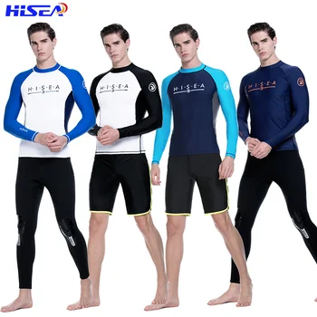 

Hisea Diving Tops Men Snorkeling Rashguard Wetsuit Surf UV Protection Swim Shirt Diving Tops Long Sleeve Swimsuit for Surfing