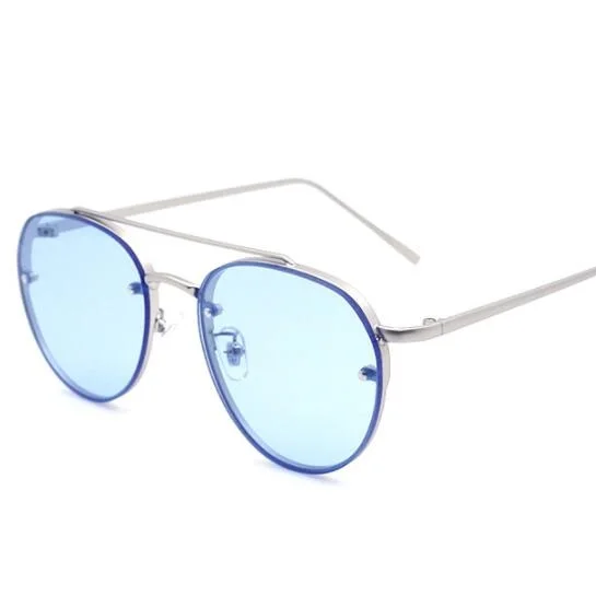 blue COOLSIR, новинка, желтые, зеленые, розовые, океанские солнцезащитные очки, женская мода, Летний стиль, паровые, панк, металлические солнцезащитные очки, мужские, uv400 Lentes De - Цвет линз: blue