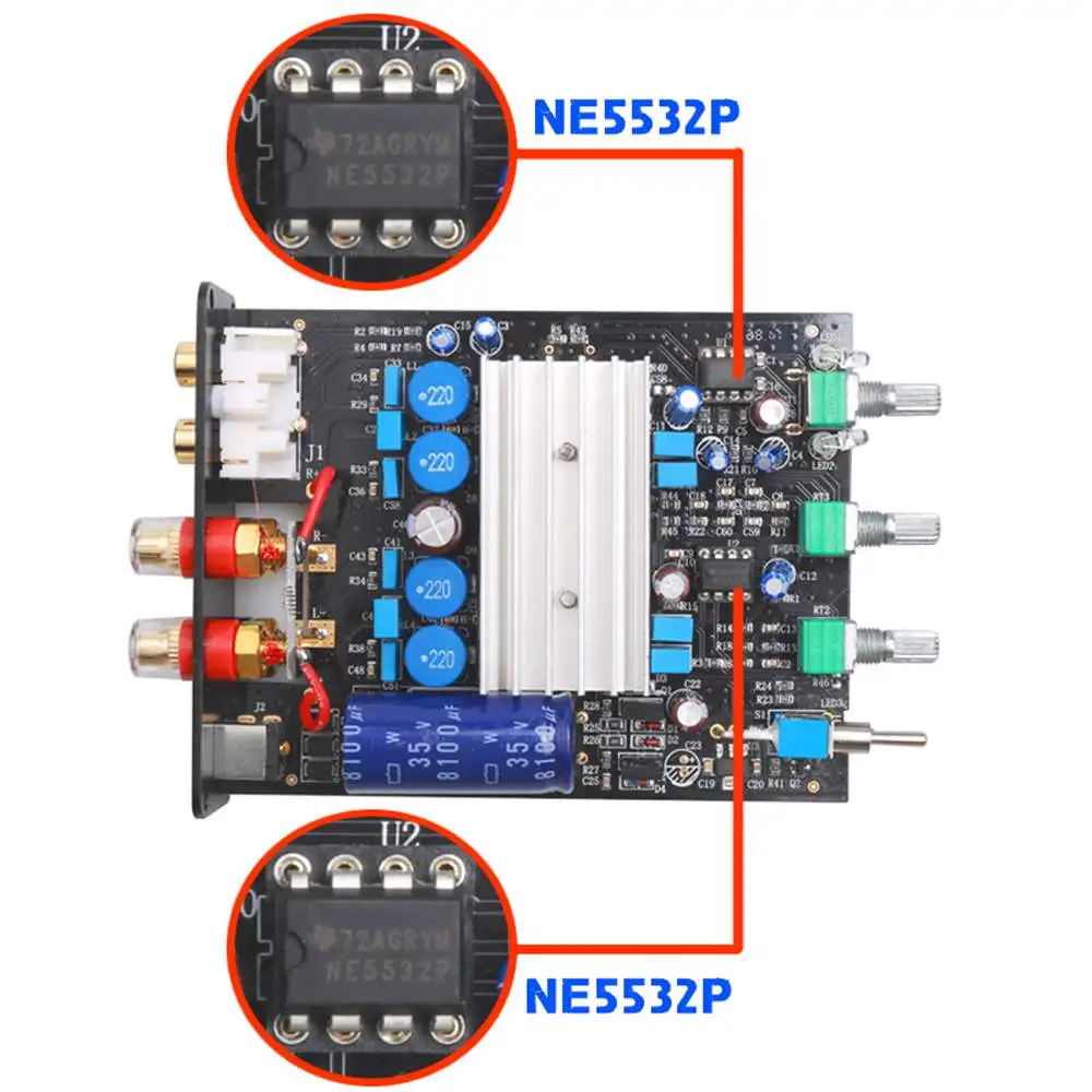 FX-Audio FX502E NE5532P HIFI 68Wx2 2CH мощность чистый цифровой аудио усилитель DC 12 В 1A RCAHeadphone