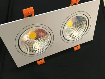 

10pcs 24w 85-265v 110v 220v Recessed Double Head Cob Led Downlight Led Spot Light Led Ceiling Down Light Lamp