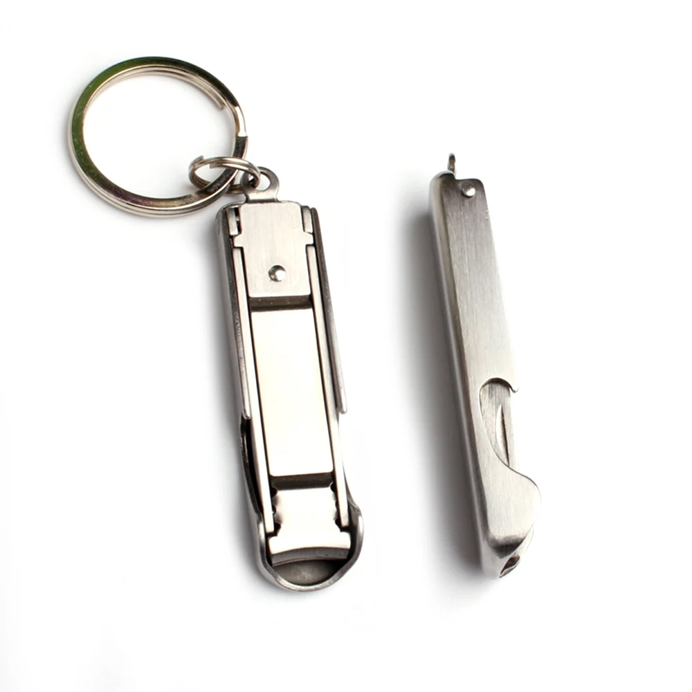 

1pcs Portable Multifunction Bottle Opener Stainless Steel Beer Bottle Bar Openers with Nail Scissors Nail Clippers 2 In 1