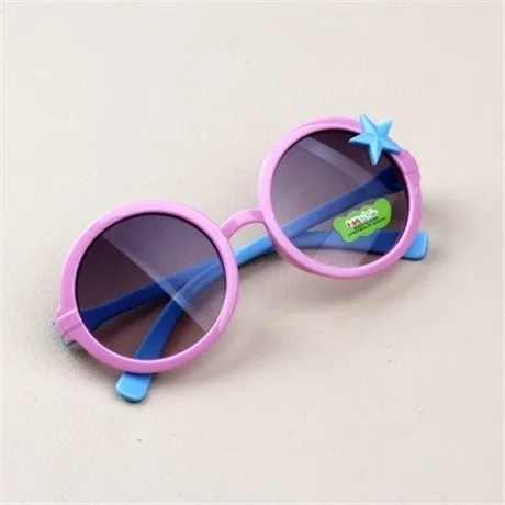 Ywjanp очки детские модные круглые детские солнцезащитные очки анти-УФ детские Винтаж Очки стильные ботинки для девочек и Óculos de sol UV400 - Цвет линз: Черный