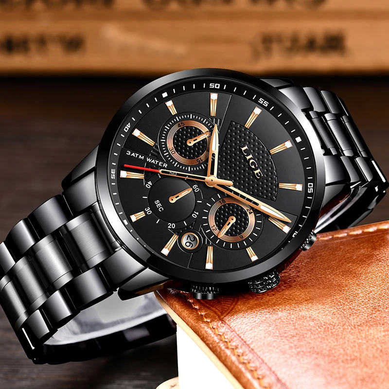 Relogio Masculino LIGE новые модные спортивные Топ люксовый бренд мужские