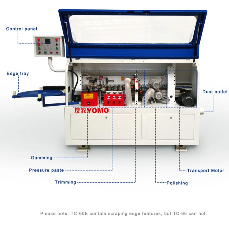 TC-60 полуавтоматическая кромкооблицовочная машина Деревообрабатывающий станок для оклейки кромок кромкооблицовочная машина