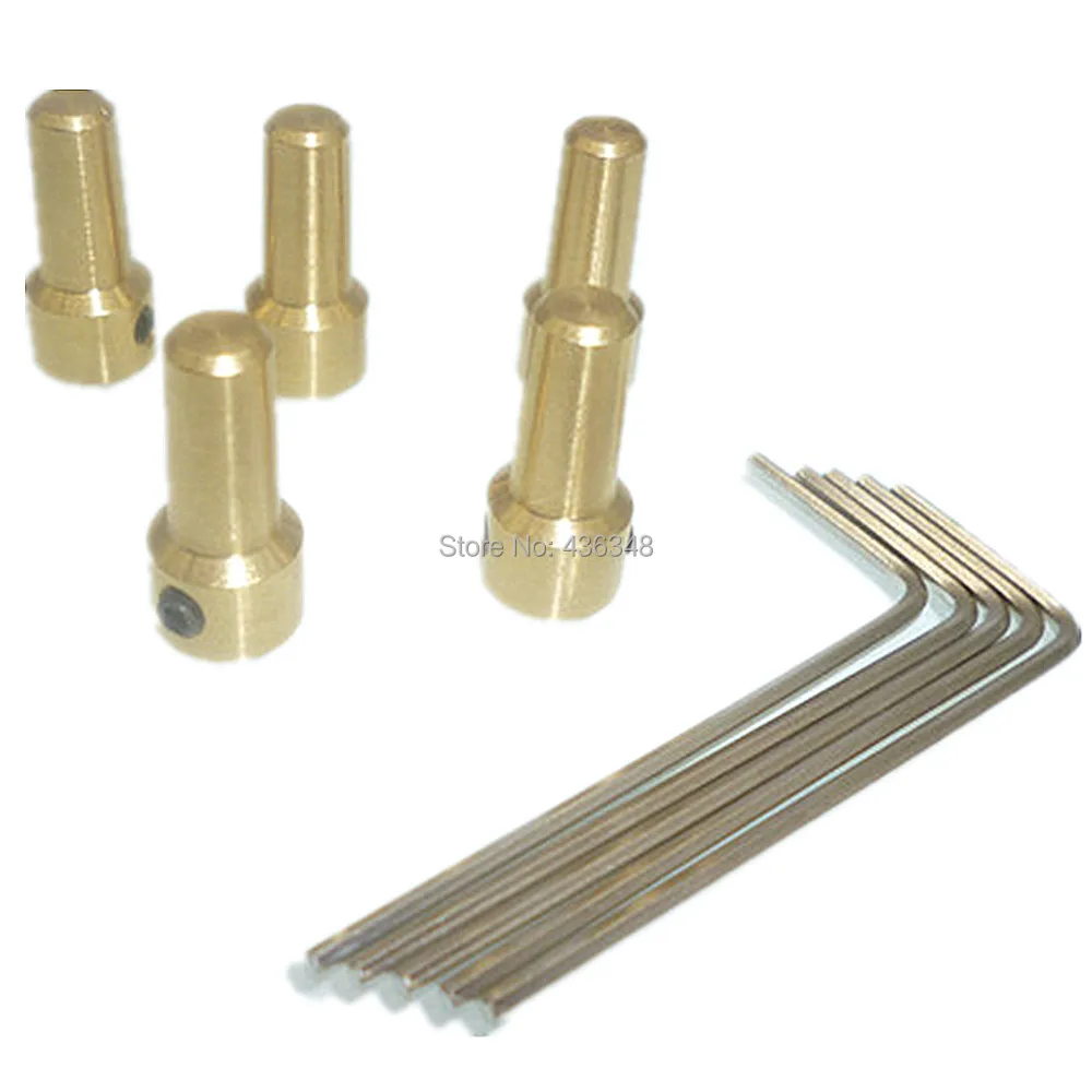 5pc Brass Chuck Drill Bit Collet Clamp 3.17mm Clamp Shaft Coupling Cnc