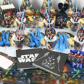 

Star Wars Theme Party Decoration Disposable Tableware Paper Cup Plate Hat Baby Shower Balloons Kids Birthday Party Supplies AH24
