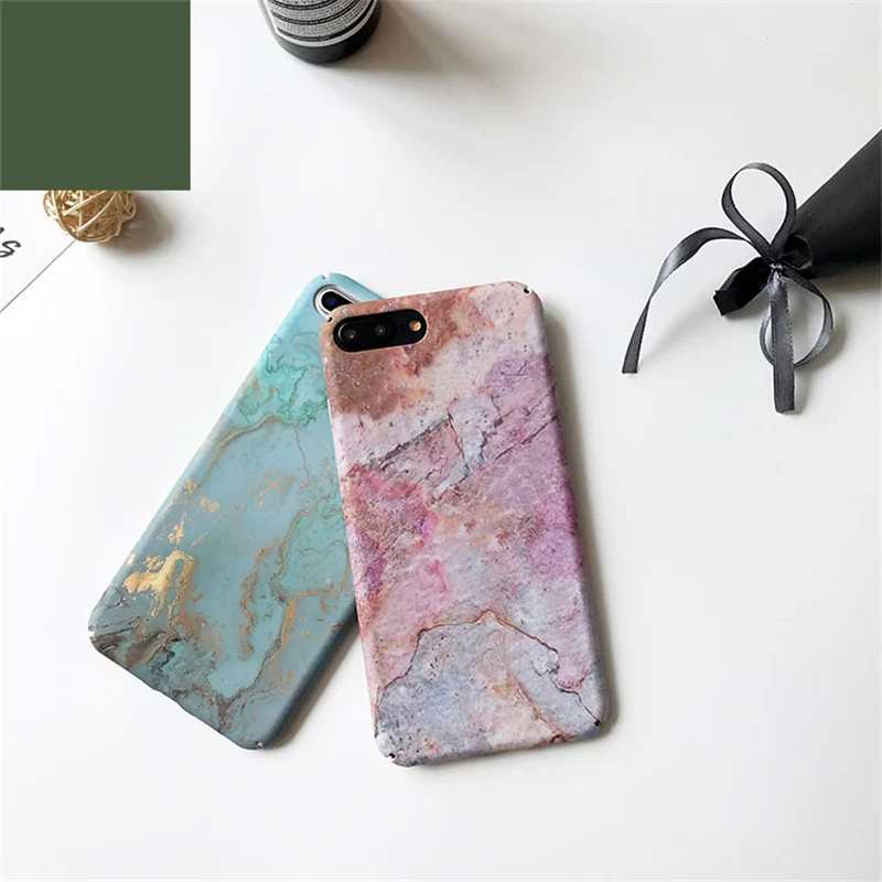 

For iphone 7 7Plus Retro Marble hard Plastic Case for iphone 6 6s 8 8plus 6Plus 6plus Stone pattern phone case back cover