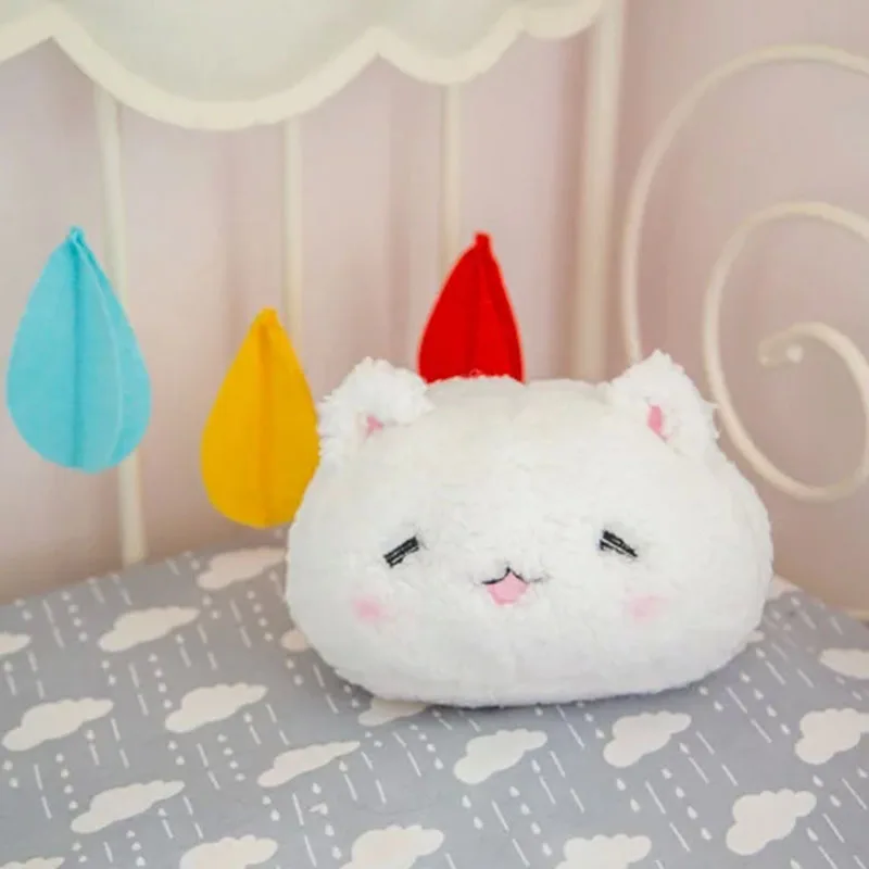 Белый кролик, плюшевая игрушка, плюшевая игрушка, милый кролик, игрушка для домашнего декора, подушка, сферическая Подушка, персонажи аниме, подарки на день рождения - Высота: Eyes closed