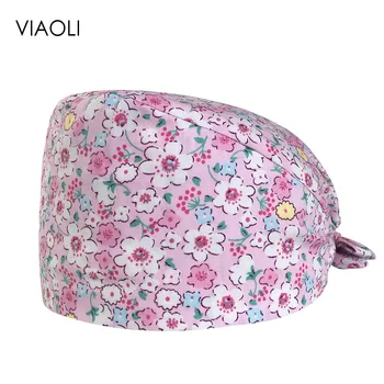 

Male and female doctor hat cotton printing breathable medical surgery hat operating room laboratory baotou caps beauty care caps