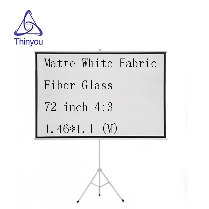 Thinyou 72 Inch 4 3 font b projector b font screen Matte White Fabric Fiber Glass