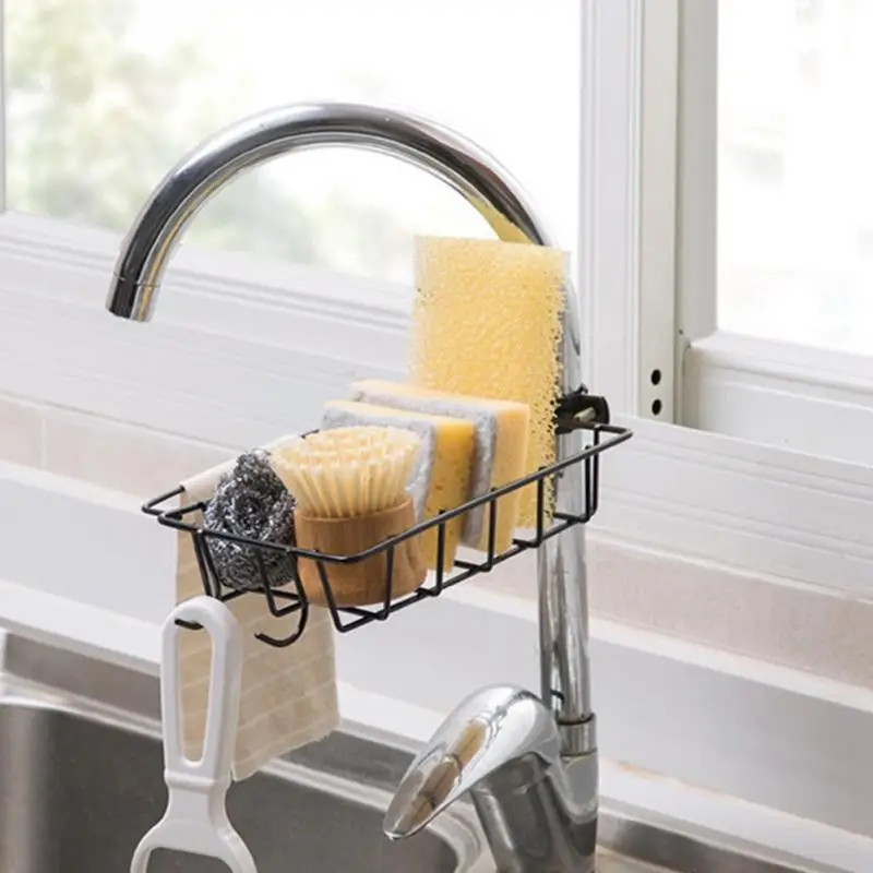 صنبور كليب استنزاف الرف الحديد سلك شنقا منشفة المنظم الحمام الحاملة قوي قدرة كبيرة بالوعة المطبخ تخزين الرف