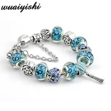 Браслеты для девушек, Браслеты mujer, полимерные бусины Подвески украшения, серебряные DIY Браслеты для женщин, модная повязка на руку, цепочка из сплава