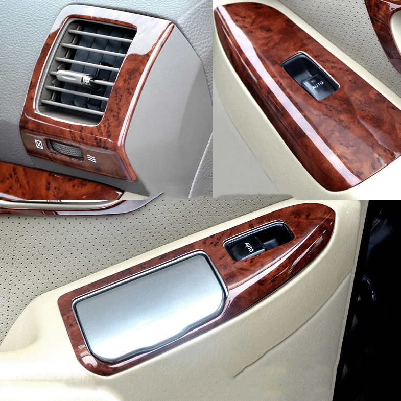 

Luxury Wood Chrome For TOYOTA Prado 2003-2009 Car Interior Decorative Frame Cover Trims Car Styling Auto Accessories