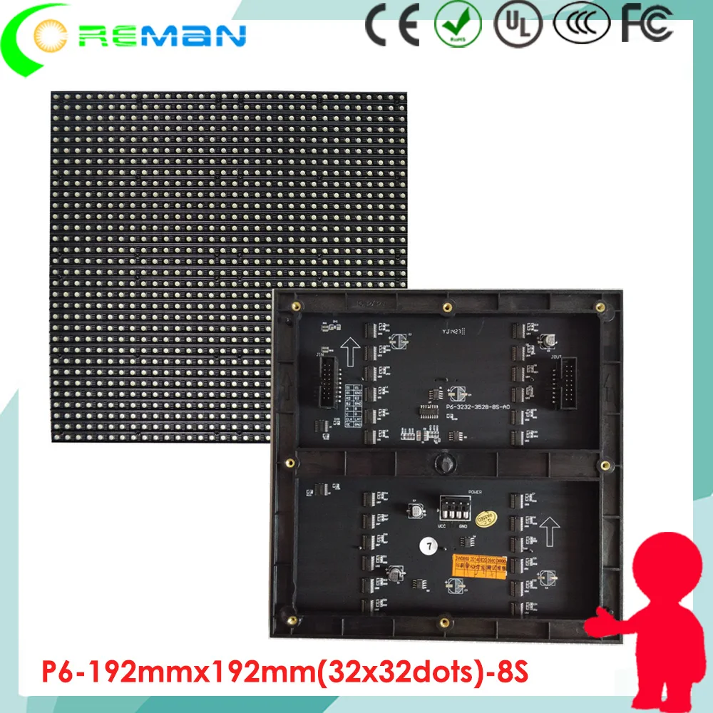 SMD3528 led screen module p6mm / high brightness pixel pitch 6mm led