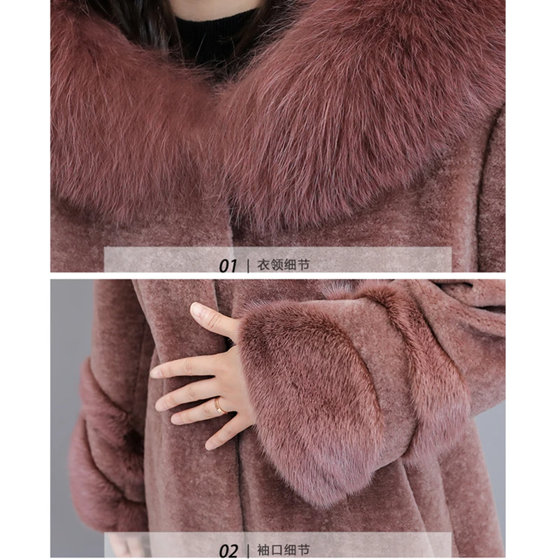 Зимние лисы меховой воротник с капюшоном из искусственного меха пальто Для