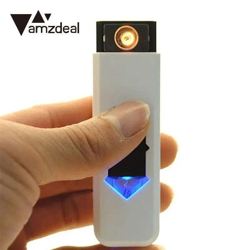 Amzdeal Новое портативное Беспламенное ветрозащитное перезаряжаемое USB Электронная