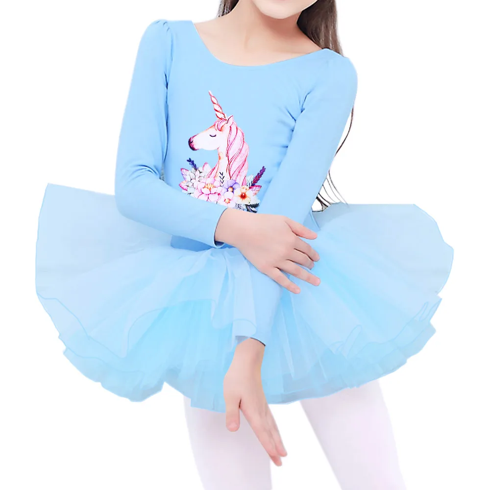 BAOHULU/Детское трико для гимнастики балета; платье с героями мультфильмов; платье-пачка; танцевальные костюмы; платье для девочек; комплект с юбкой для выступлений