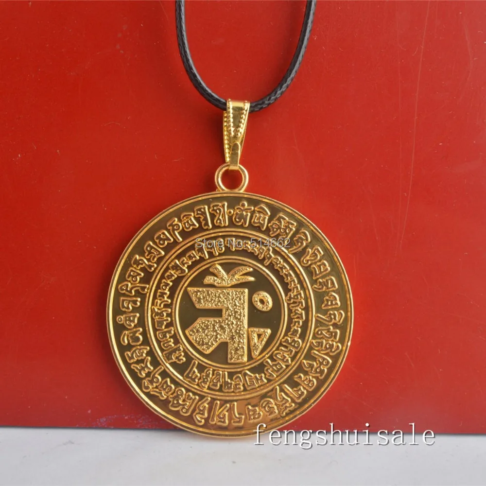 Fengshui Gold Chinese Ying Yang Bagua Zodiac Pendant Necklace Alloy Rope Chain Necklaces W1226