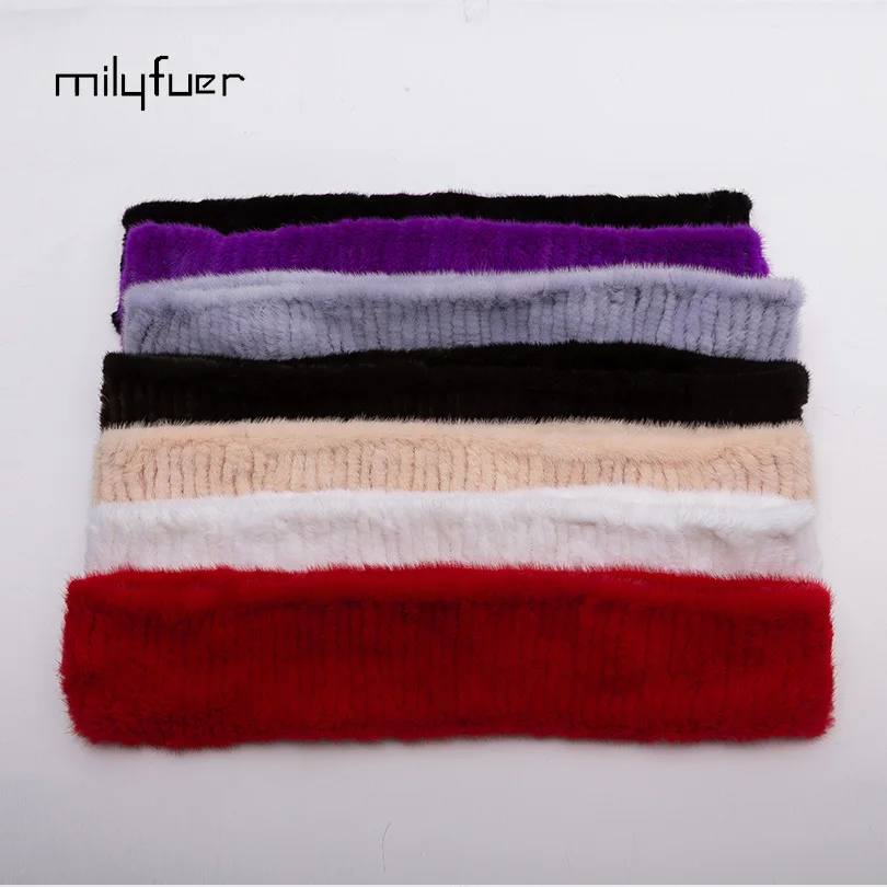 Milyfuer реального норки Мех животных Для женщин воротник из натуральной Дамы шарф