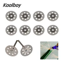 10 шт./компл. 20/25 мм Мини Алмазный Пильный Диск Серебро режущие диски с 2X подключения хвостовиком для ДРЕЛЬ Dremel подходит для вращающихся инструментов
