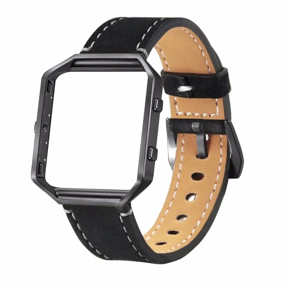 Ремешок для часов из натуральной кожи для Fitbit Blaze, сменный ремешок+ Meatal Frame House Wrsit, ремешок для смарт-часов Fitbit Blaze