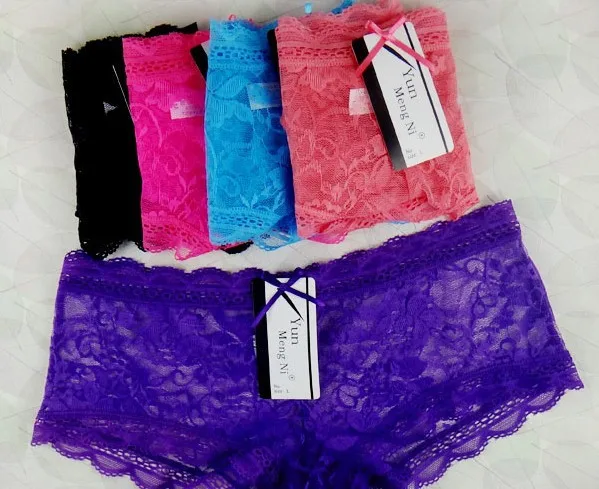 

Free shipping Women's full lace bow panties transparent lace sexy briefs pure Women lace panties 86483