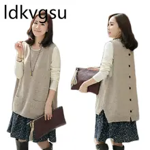 Однобортный свитер Mujer, рубашки, женское весеннее Новое поступление, корейский вязаный жилет, шерстяной свитер большого размера без рукавов, пальто f098