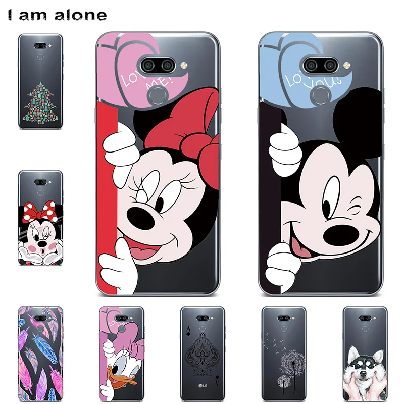 

I am alone Phone Cases For LG K50 2019 6.26 inch Soft TPU Bags Mobile Cellphone Cute Fashion For LG K50 2019 Free Shipping