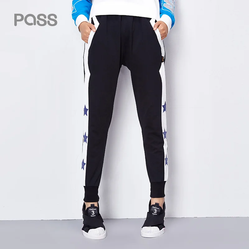 Pass Autumn Winter Women Causal Pants Cartoon Print Pcoket