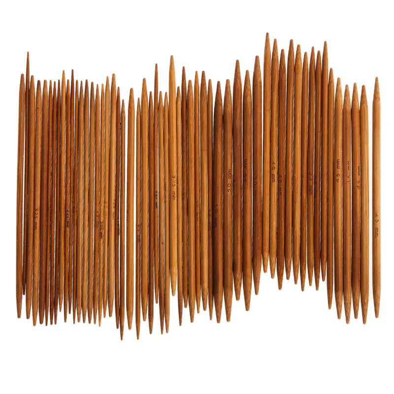 55Pcs-11Sizes-5-13cm-Double-Pointed-Carbonized-Bamboo-Sweater-Needle-Knitting-Needles-Weave-Knit-Scarf-Hot